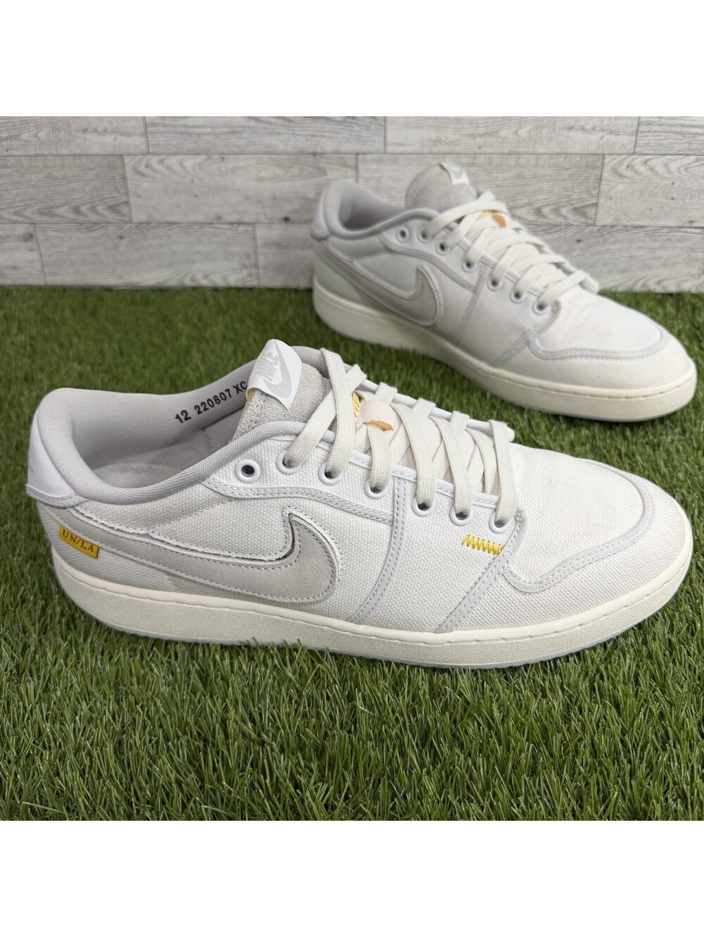 Nike Air Jordan 1 KO Union LA Low White Grey Canvas Mens Size 12 DO8912-101